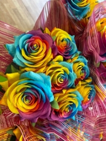 Everlasting Rainbow Rose Bunch