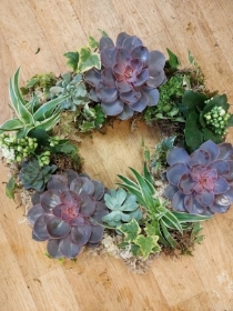 natural moss and plant wreath