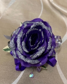 Shimmering Purple Rose Wristlet