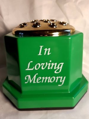 emerald green in loving memory urn