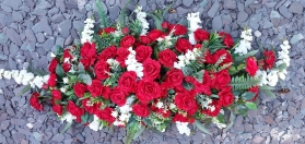 Red rose & Wysteria 4 ft Coffin Spray
