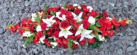 Red and White Coffin Spray