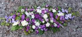 Purple & White Coffin spray