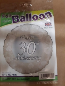30th Pearl Anniversary Balloons