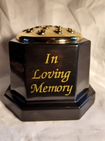 black in loving memory square urn