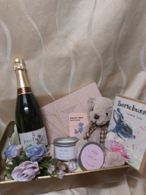 champagne birthday gift  set with bear