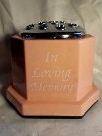 pale pink square in loving memory urn