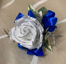 Shimmering Blue Rose Wristlet
