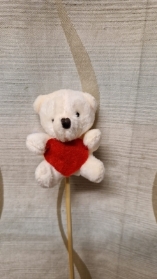 Teddy with Red Heart Pick
