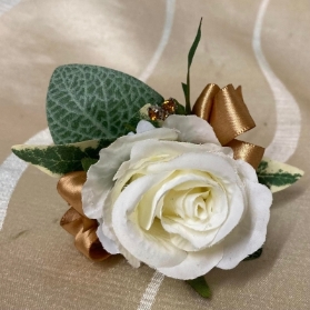 White Bronze Rose Wristlet