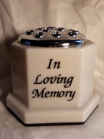 white in loving memory square urn