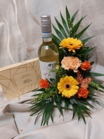 White Wine & Flowers with Chocolates